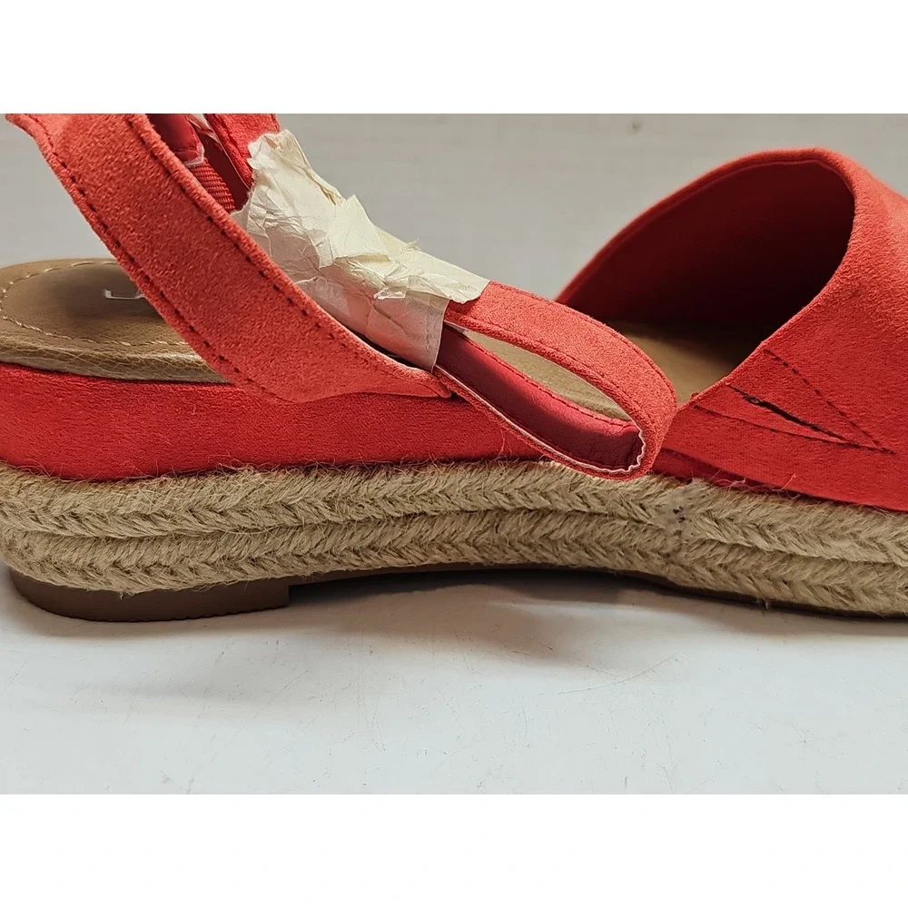 Lane Bryant Womens Coral Ankle Strap Wedge Espadrille Sandals 8W Platform